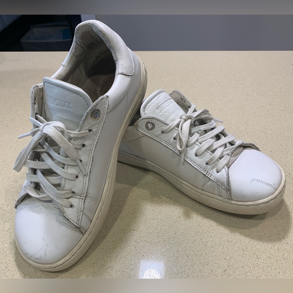BIRKENSTOCK White Leather Sneakers